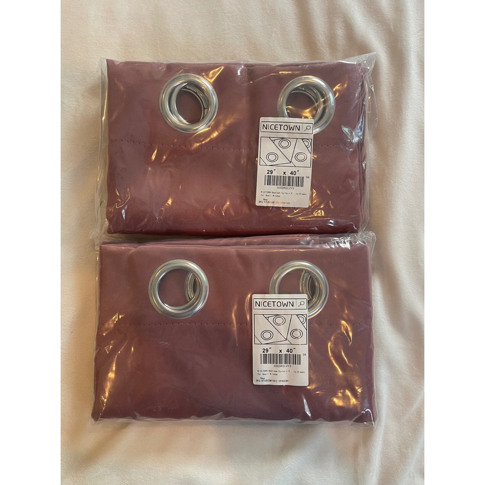 NICETOWN Bedroom Curtain Panels Grommet Top Mauve Pink 29x40 Set of 2 New